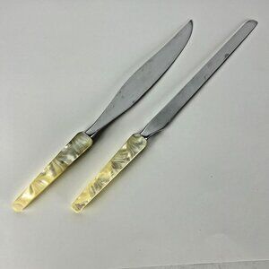 Fleetwood Pearl Handle Stainless Carving Knives Set of 2 Town & Country 13" NOTE